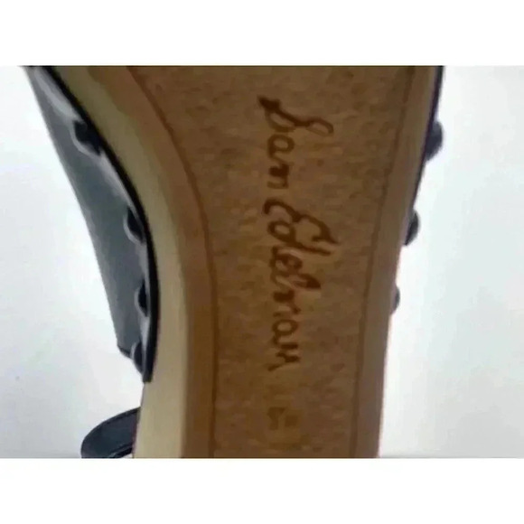 Sam Edelman CAMILLA Black Leather Wedge Sling Heel Platform Sandals Size 8.5M - Picture 5 of 9